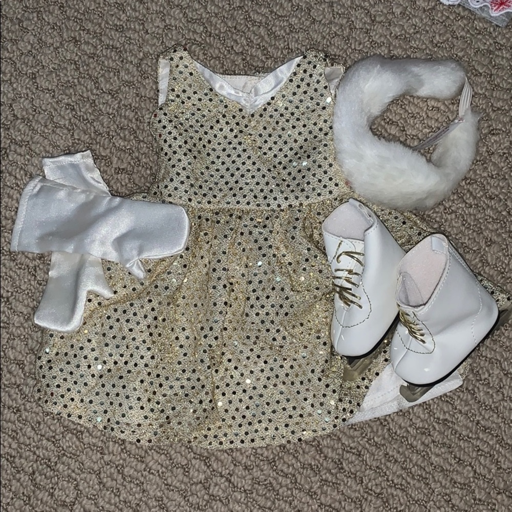 American Girl Gold Ice Skating Outfit